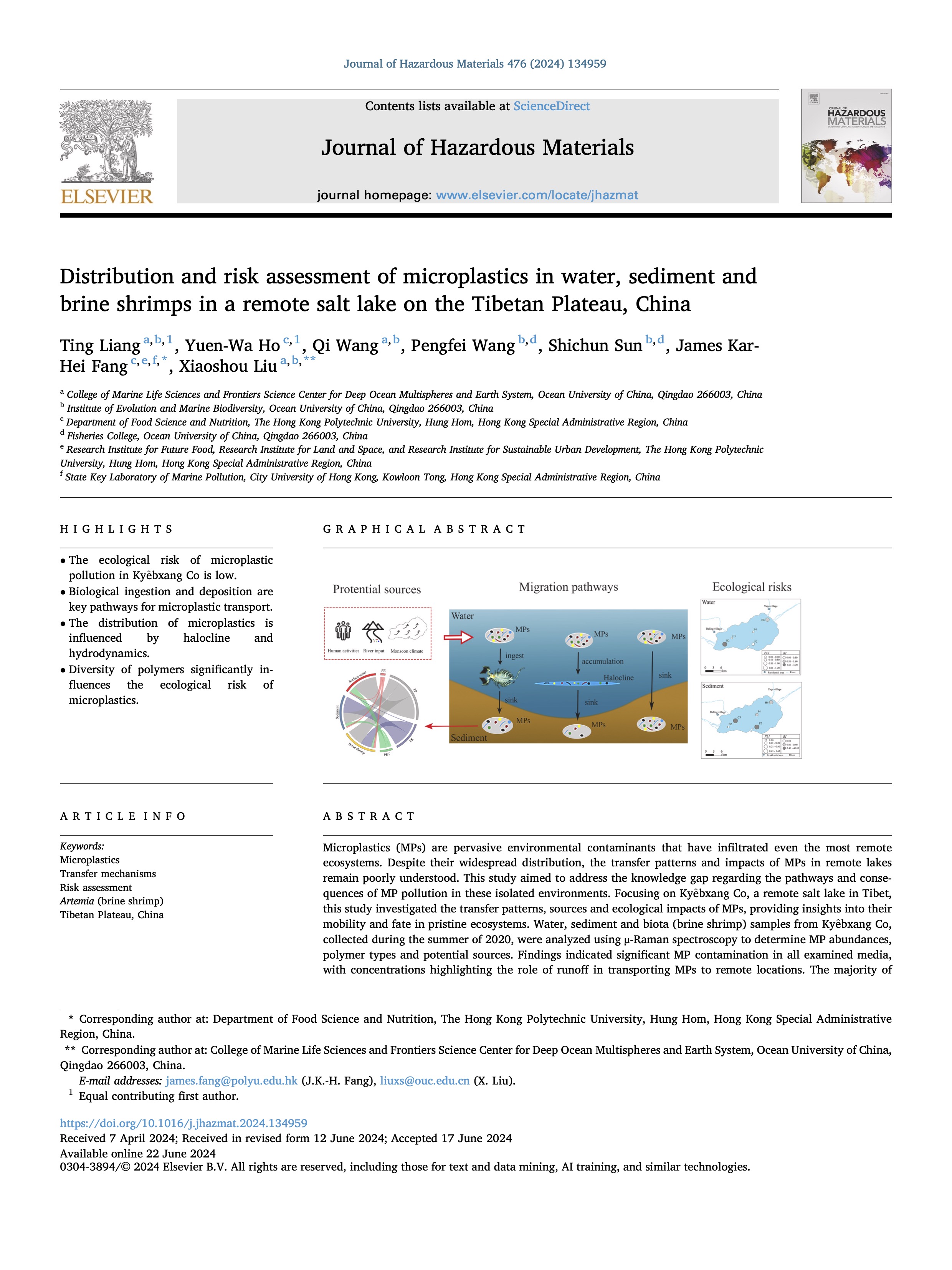 Liang et al. 2024 – MPs in Tibetan Plateau brine shrimp